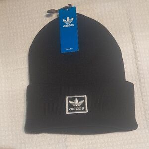 adidas Black Cuffed Beanie with Trefoil Patch